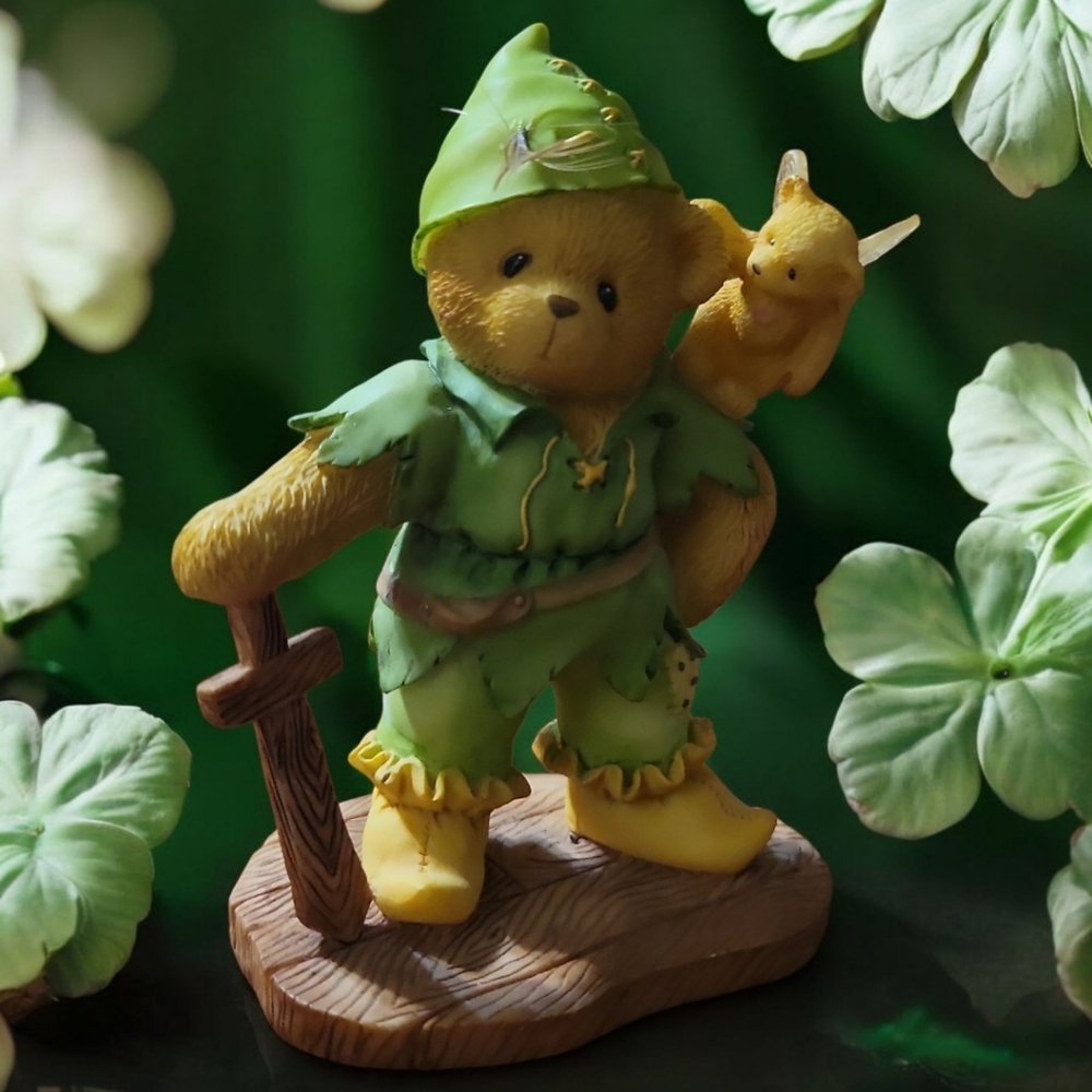 Vtg 97 Cherished Teddies Brett Neverland #302457 Peter Pan Tinkerbell Fantasy - Picture 2 of 9